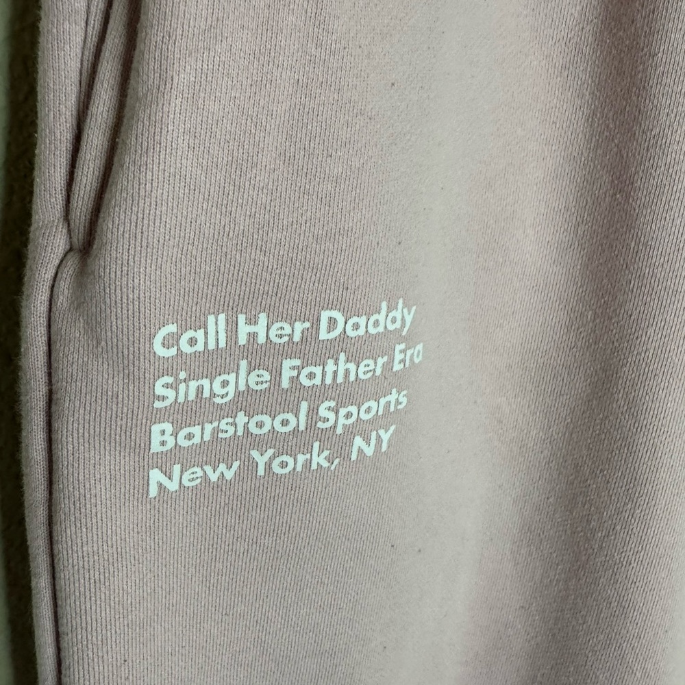 Call Her Daddy Pink Sweatpants Small Single Father Era Barstool